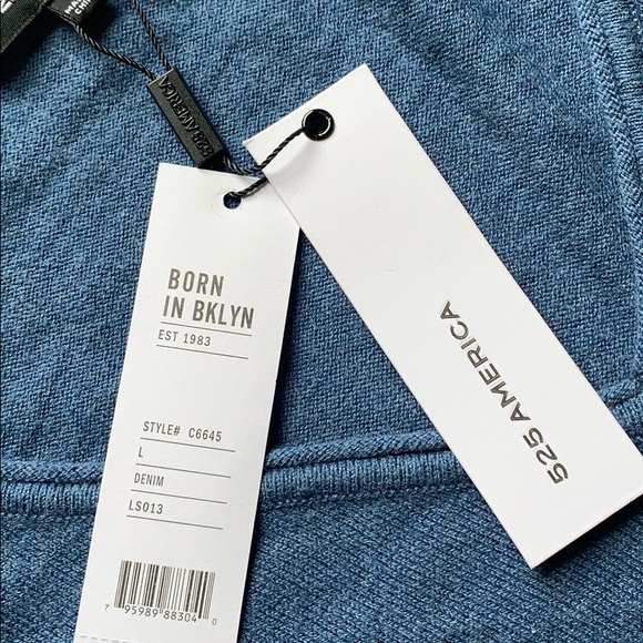 525 AMERICA Cashmere Blend VNeck Blue Frey Sweater - Picture 8 of 11